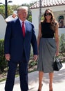 Vertical shot of President of the USA Donald Trump and First Lady Melania Trump on the street Royalty Free Stock Photo