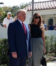 Vertical shot of President of the USA Donald Trump and First Lady Melania Trump on the street Royalty Free Stock Photo