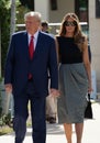 Vertical shot of President of the USA Donald Trump and First Lady Melania Trump on the street Royalty Free Stock Photo