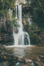 Vertical shot of raging waterfalls