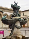 Vertical shot of renaissance fountain of Neptune in the Old Town of Florence Italy Royalty Free Stock Photo