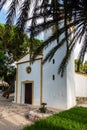 Vertical shot of restaurant 'Rebate' and 'Ermita' church, near San Miguel in Valenciana, Spain Royalty Free Stock Photo