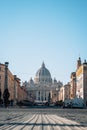 Vertical shot of the road leading to Vatican City in Rome, Italy Royalty Free Stock Photo