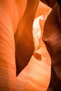 Vertical shot of rock formations in the Antelope Slot Canyon, Arizona Royalty Free Stock Photo