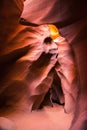 Vertical shot of rock formations in the Antelope Slot Canyon, Arizona Royalty Free Stock Photo
