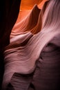 Vertical shot of rock formations in the Antelope Slot Canyon, Arizona Royalty Free Stock Photo