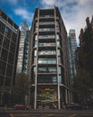 Vertical shot of Rolex store in a modern building in London, England