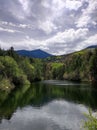 Vertical shot of the Rotino Lake, a hidden gem on Baba mountain, North Macedonia Royalty Free Stock Photo