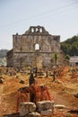 Vertical shot of a ruined church in San Juan Chamula Cemetery in Chiapas, Mexico Royalty Free Stock Photo