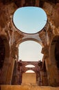 Vertical shot of the ruins of the cathedral of San Jose in Antigua Guatemala