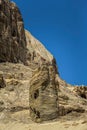 Vertical shot of the ruins of Guge Kingdom. Tuolin, Zanda County, Tibet, China.