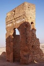 Vertical shot of the ruins of the Marinid tombs on the outskirts of Fes, Morocco