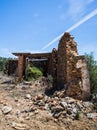 Vertical shot of ruins of stone building