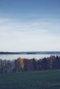 Vertical shot of the rural Toten, Norway, in fall.