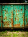 Vertical shot of a rusted metal gate Royalty Free Stock Photo