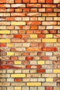 Vertical shot of rustic brick wall