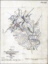 Vertical shot of 1860s civil war map - cavalry engagement bridgewater