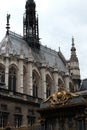 Vertical shot of Sacred Chapel against a cloudy sky in Paris, France