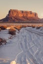 Vertical shot of a sandstone formation of Navajo Nation\'s Monument Valley Park in Arizona, US Royalty Free Stock Photo