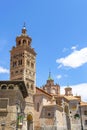 Vertical shot of the Santa Maria de Mediavilla cathedral. Teruel, Aragon, Spain. Royalty Free Stock Photo