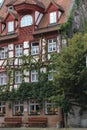 Vertical shot of a scenic facade of a residential building in an Old town of Nuremberg, Germany Royalty Free Stock Photo