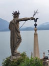 Vertical shot of sculpture in Isola Bella Island in Italy Royalty Free Stock Photo