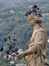 Vertical shot of sculpture in Isola Bella Island in Italy Royalty Free Stock Photo