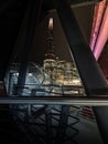 Vertical shot of the Shard (London Bridge Tower) skyscraper at night in London, UK Royalty Free Stock Photo