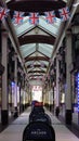 Vertical shot of a shopping arcade in the city of Bristol Royalty Free Stock Photo