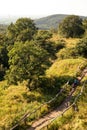 Vertical shot of the Sieben Gebirge Mountains between Bonn and Cologne in Germany Royalty Free Stock Photo