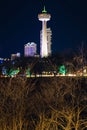 Vertical shot of the Skylon Tower in Niagara Falls, Ontario, Canada Royalty Free Stock Photo