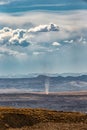 Vertical shot of a small tornado in the wild of Zanda County, Tibet, China.