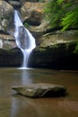 Vertical shot of a small waterfall in Hocking Hills, Ohio Royalty Free Stock Photo