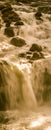 Vertical shot of a small waterfalls in Yellowstone, Wyoming Royalty Free Stock Photo