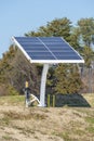 Solar Engery Panel Array Connected To Electrical Vehical Charging Station Royalty Free Stock Photo