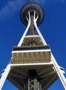 Vertical shot of the Space Needle located in Seattle, USA, during daylight