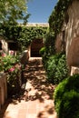 Vertical shot of a Spanish-style courtyard in Sedona, Arizona, USA.