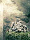 Vertical shot of a stack of pebbles