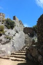 Vertical shot of the stairs in the historical place of Machu Picchu