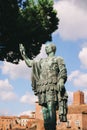 Vertical shot of a Statue of Emperor Marcus Nerva in Rome, Italy Royalty Free Stock Photo
