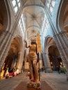 Vertical shot of the statue of Jesus Christ in the Cathedral of Avila in Spain