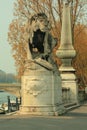 Vertical shot of a statue of a lion