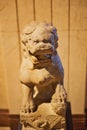 Vertical shot of a statue of a lion in Joslyn Art Museum, Omaha, Nebraska, USA