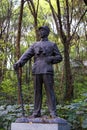 Vertical shot of the statue and monument of general Dai Anlan cemetery in Anhui Wuhu, China