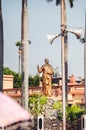 Vertical shot of the statue of Swami Vivekananda at the Hindu Dakshineswar Kali Temple, India Royalty Free Stock Photo