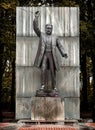 Vertical shot of the statue of Teddy Roosevelt in an urban park in daylight