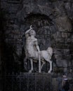 Vertical shot of a statue in Wilhelmshoehe Castle Park in Kassel, Germany Royalty Free Stock Photo