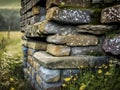 a vertical shot of a stone wall, Ai generated