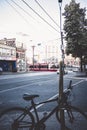 Vertical shot of a street view in Downtown Toronto, Canada