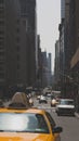 Vertical shot of the streets of Manhattan, New York City Royalty Free Stock Photo